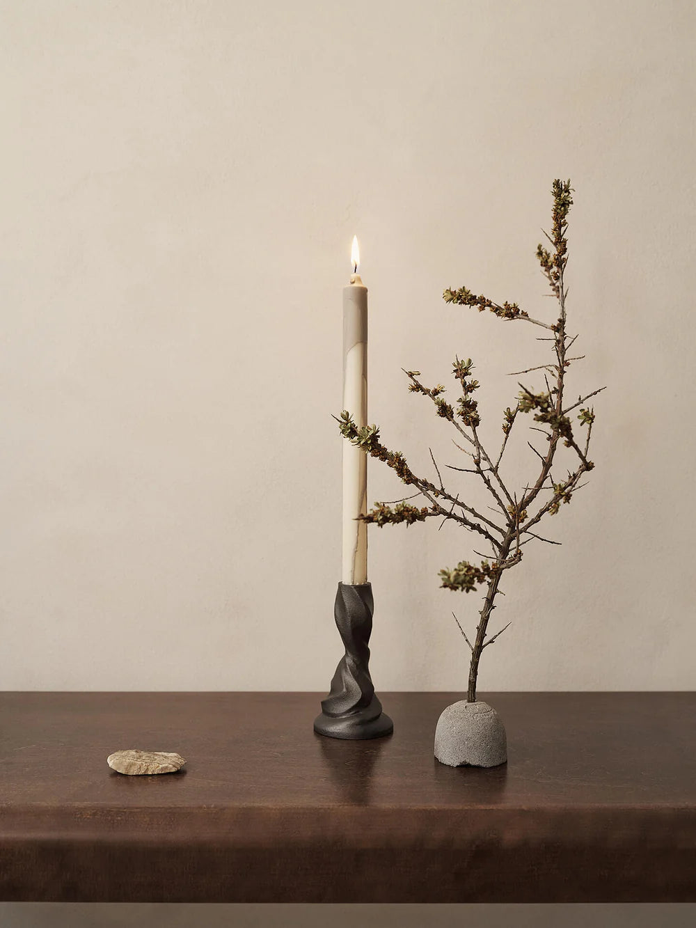 Dryp candles - set of 2 - warm grey