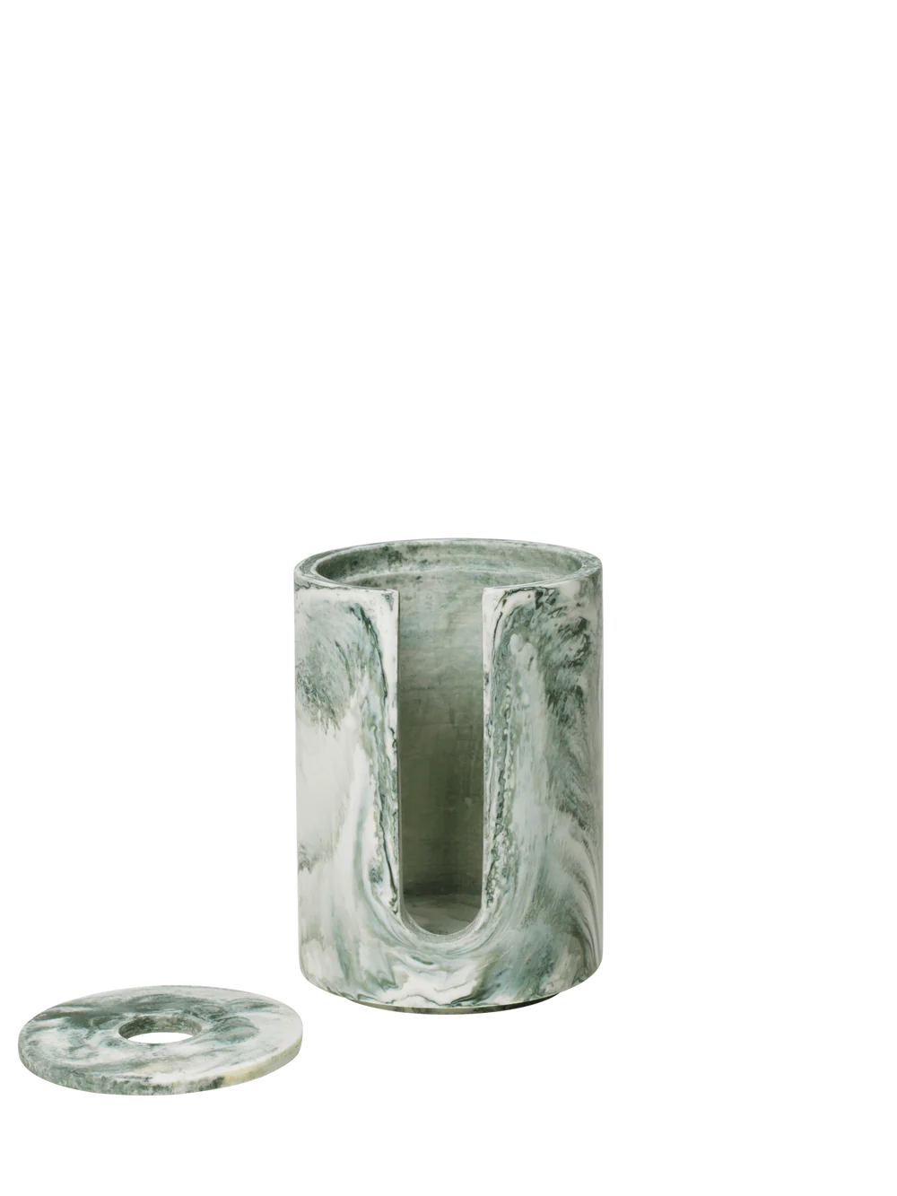 Mist cotton pad holder- emerald off white