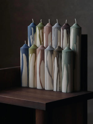 Dryp Pillar Candle - Large Warm Grey