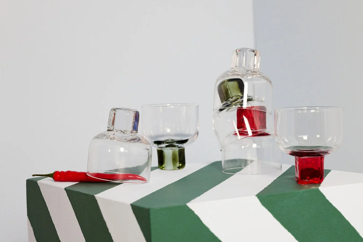 Victoria Glass 2 Piece Set - Clear