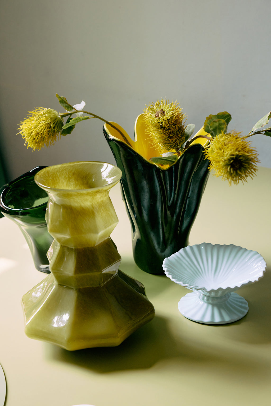 Silhouette Glass Vase, Green