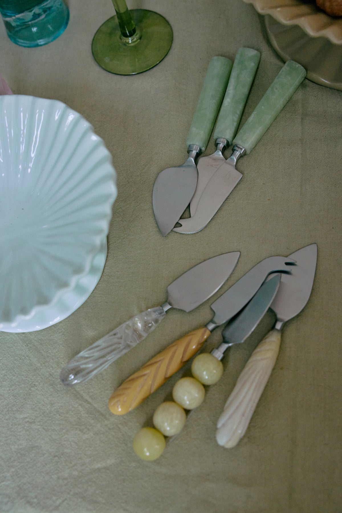 Cheese Knives Sage (set of 3)