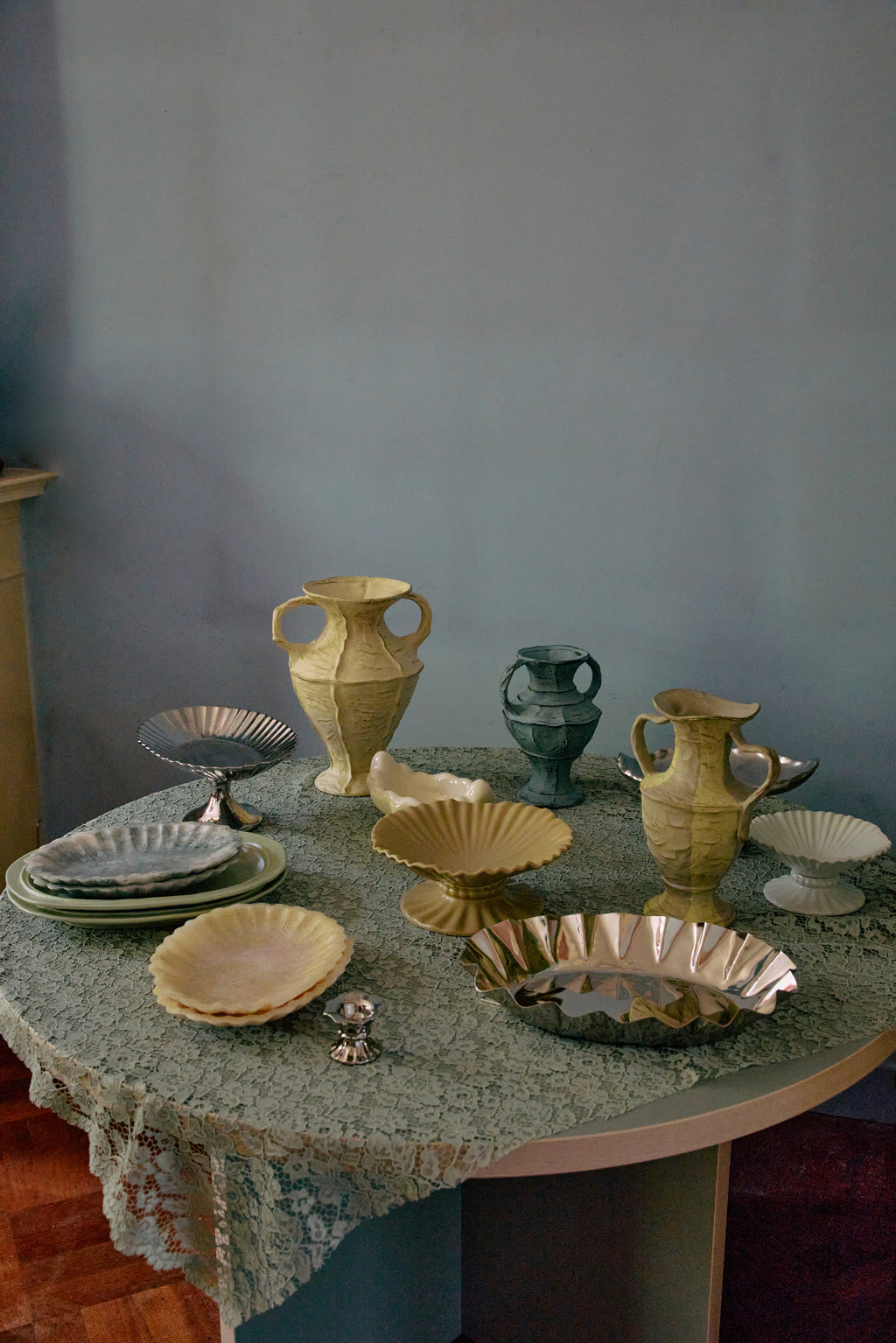New Classics Vase, Cream Stripes