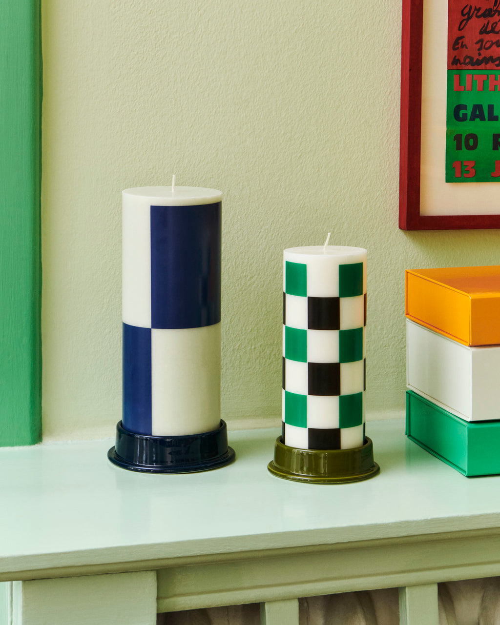 Column candle holder - Dusty Blue