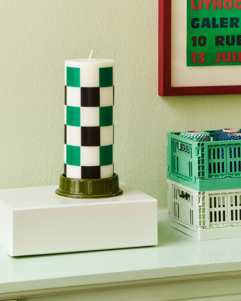 Column candle holder - Dusty Blue