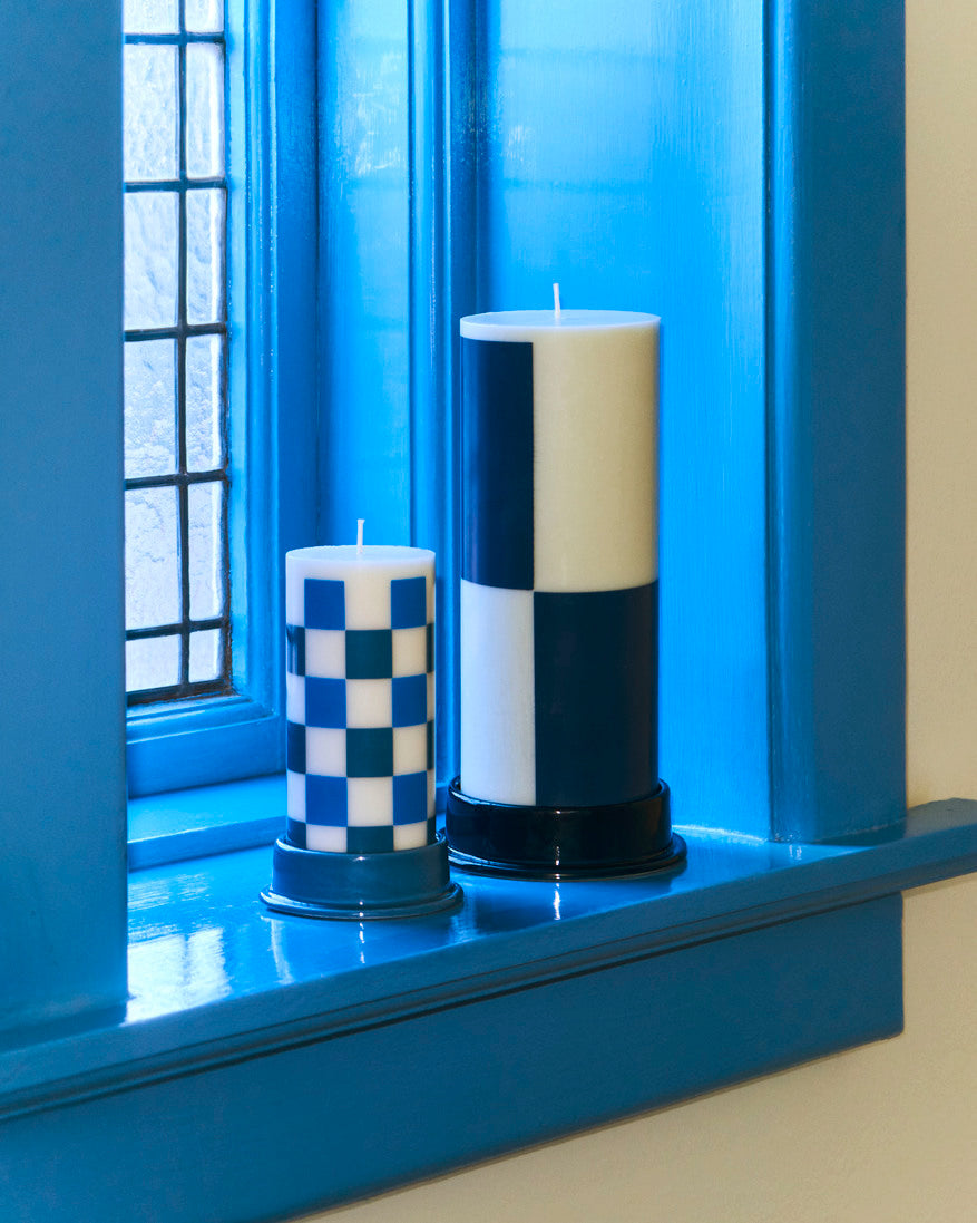Column candle holder - Dusty Blue