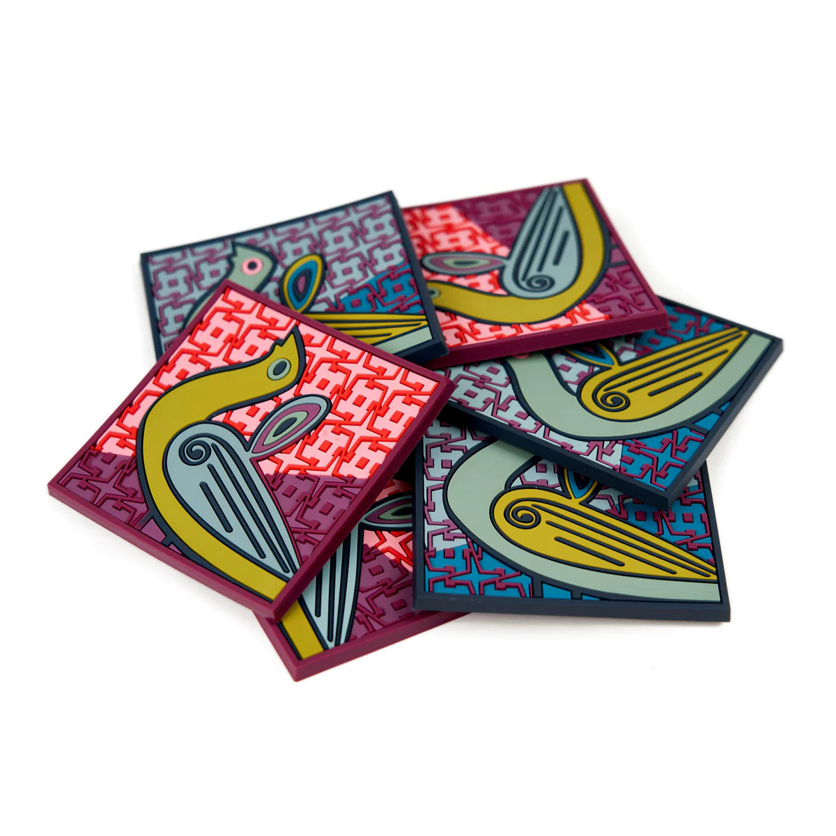 Sous-verres, Oiseaux du paradis (lot de 6)