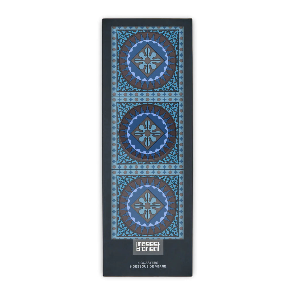 Bases para Copos Mosaico, Azul (conjunto de 6)