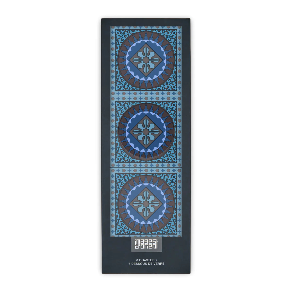Bases para Copos Mosaico, Azul (conjunto de 6)