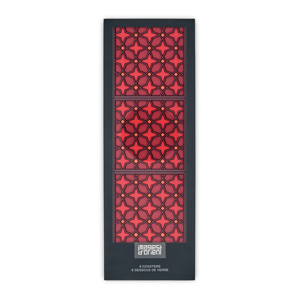 Sous-verres mosaïque, Najma Rouge (lot de 6)