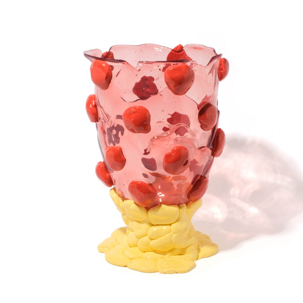Nugget Vase - Light Fuchsia, Rusty Brown, Pastel Yellow