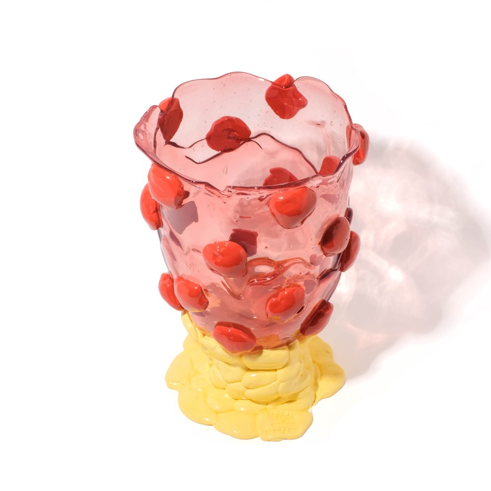 Nugget Vase - Light Fuchsia, Rusty Brown, Pastel Yellow