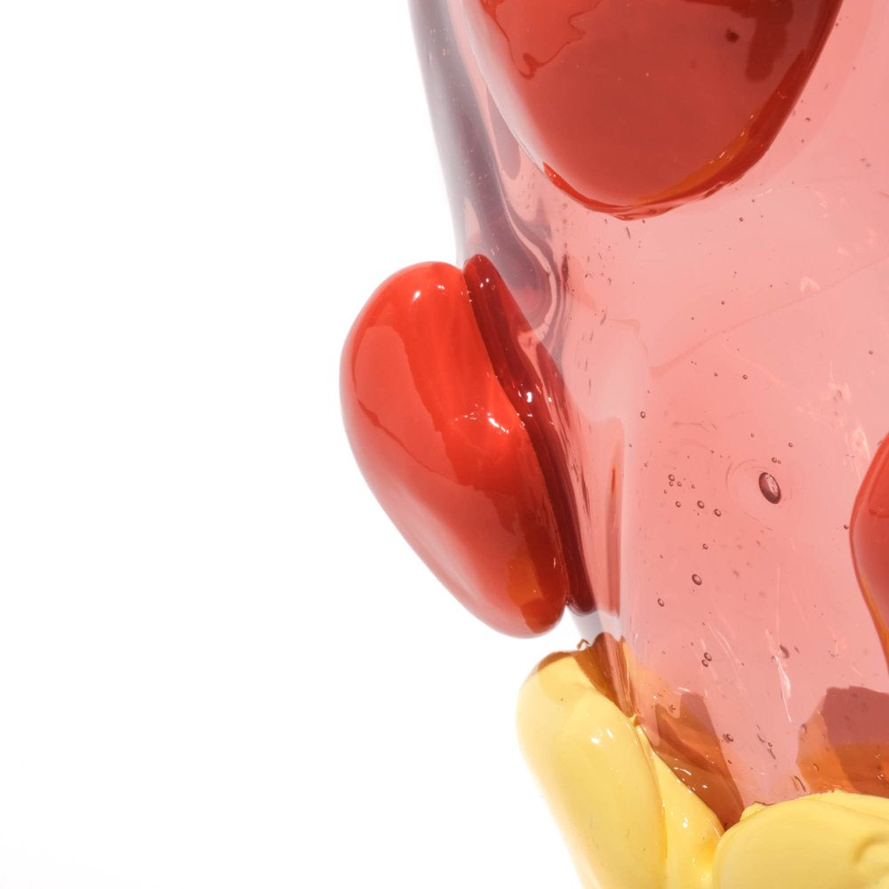 Nugget Vase - Light Fuchsia, Rusty Brown, Pastel Yellow