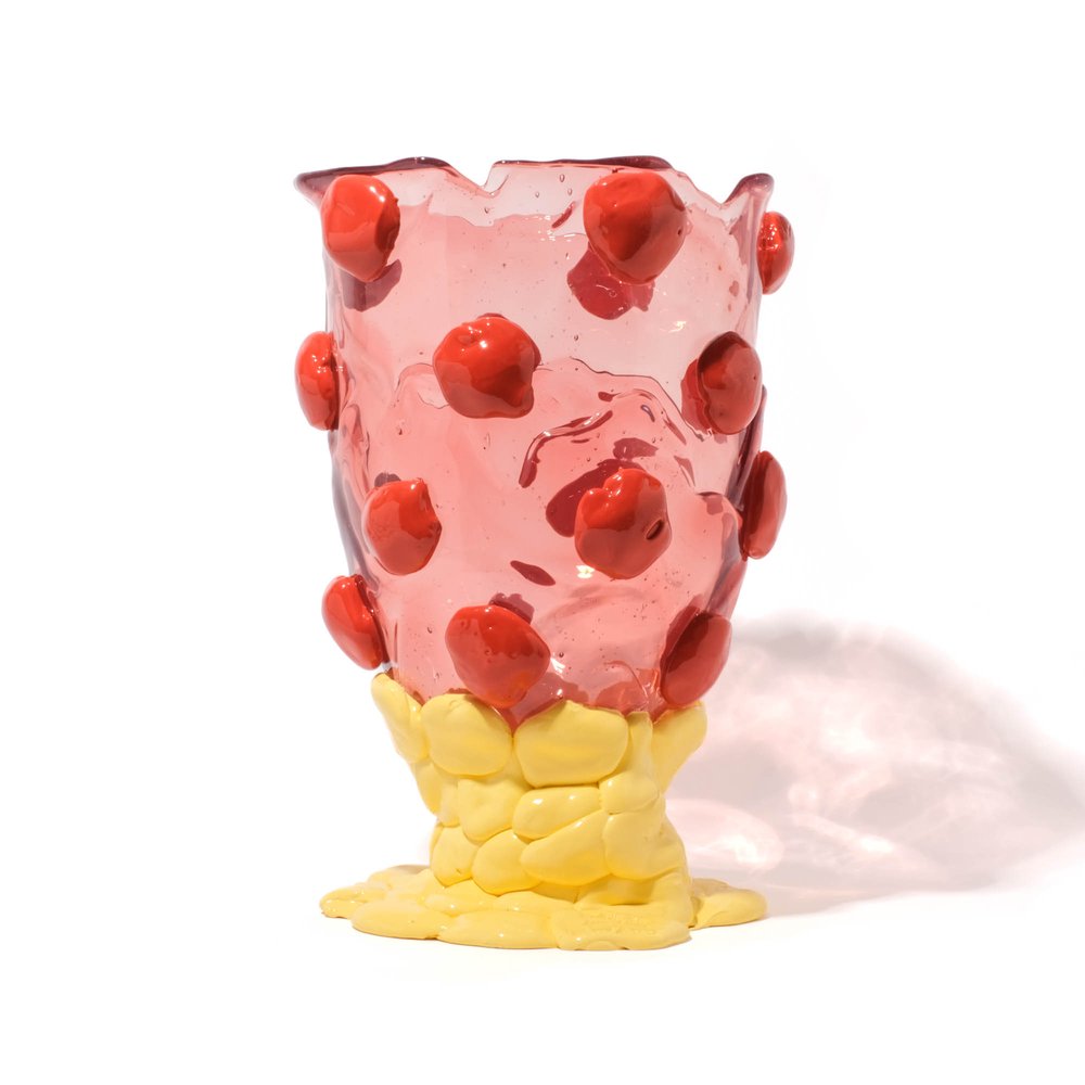 Nugget Vase - Light Fuchsia, Rusty Brown, Pastel Yellow