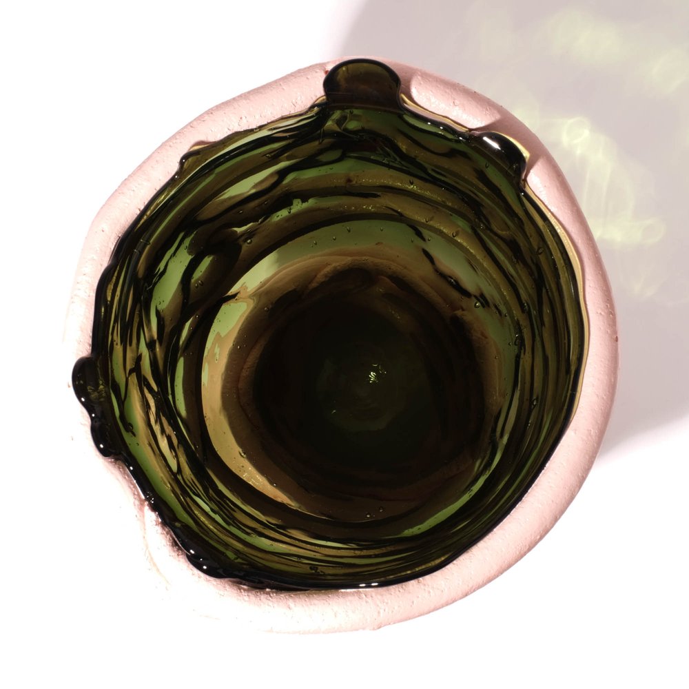 Pompitu I Vase L Bottle Green, Salmon