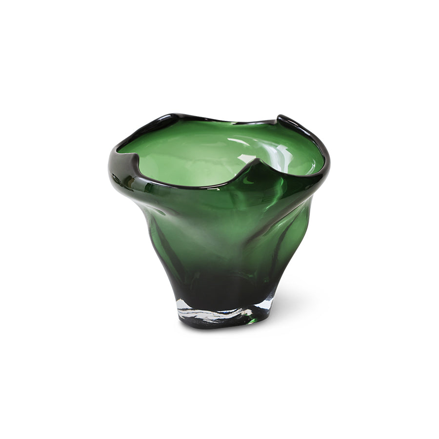 Folded Mid Vase, Emerald