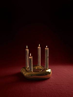Bellure Ring Candle Holder - Brass Finish