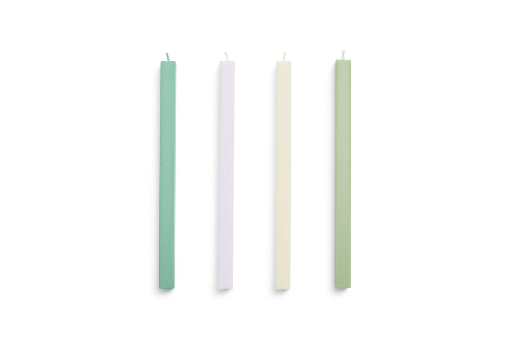 Lot de 4 bougies carrées - Pastel