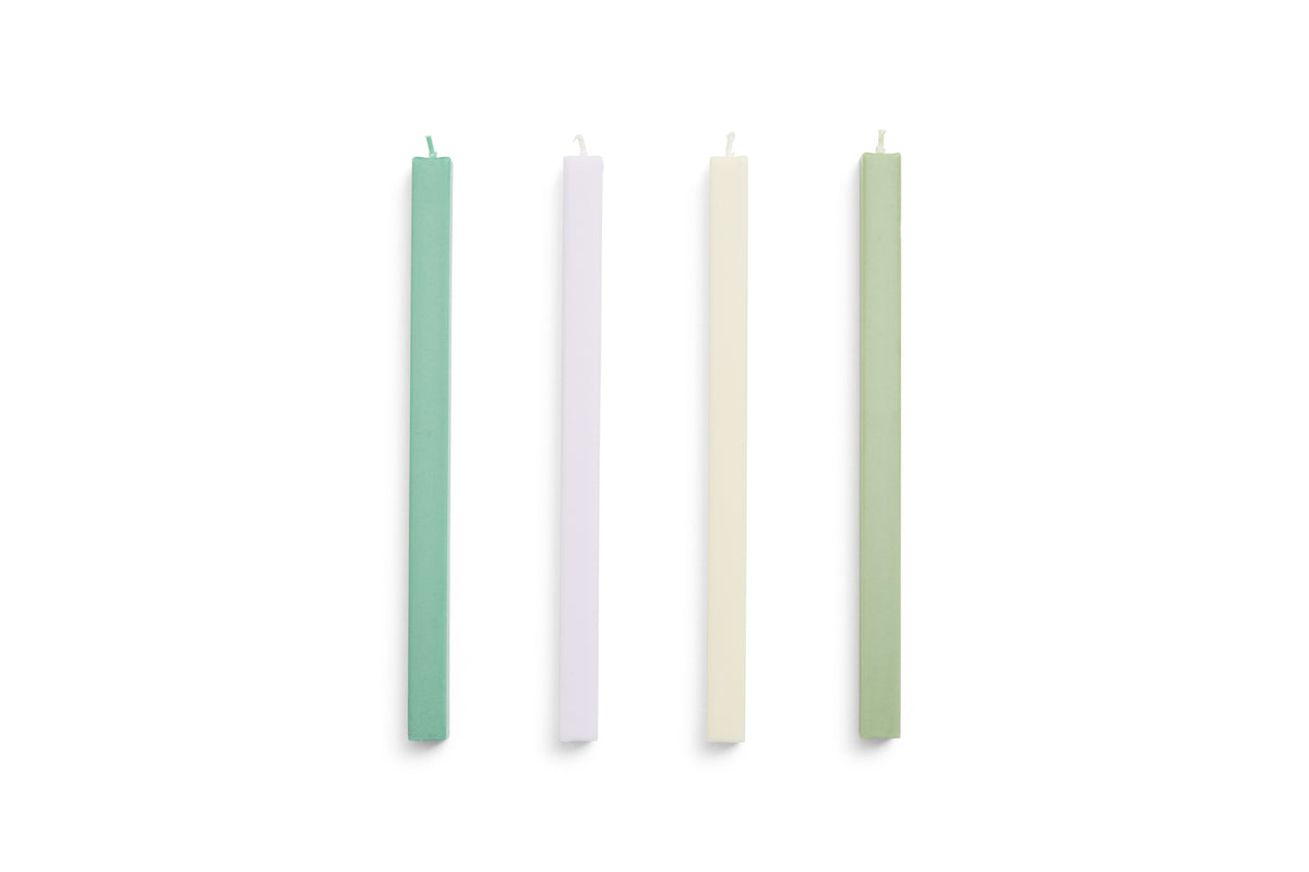Lot de 4 bougies carrées - Pastel