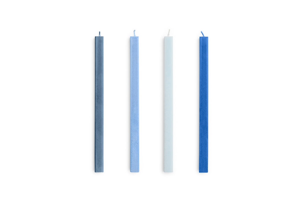 Square candle set of 4 - Blues