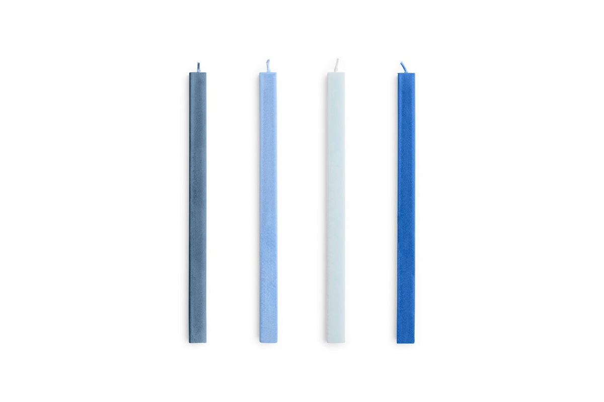 Square candle set of 4 - Blues