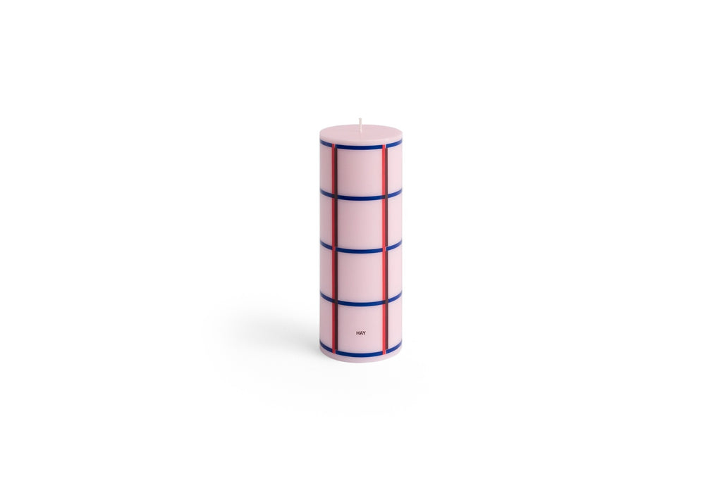 Column candle pink, red, bordeaux and dark blue