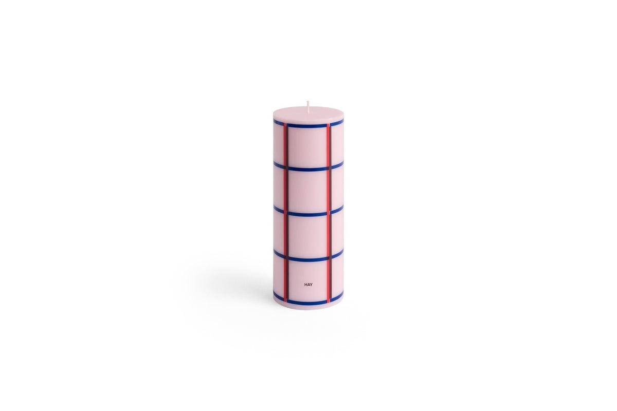 Column candle pink, red, bordeaux and dark blue