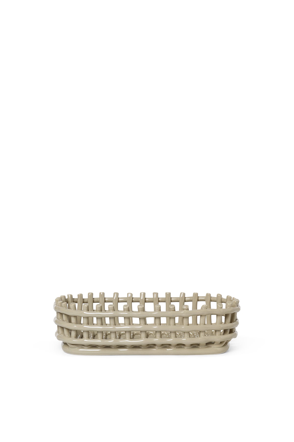 Ceramic Basket - Oval - Cashmere
