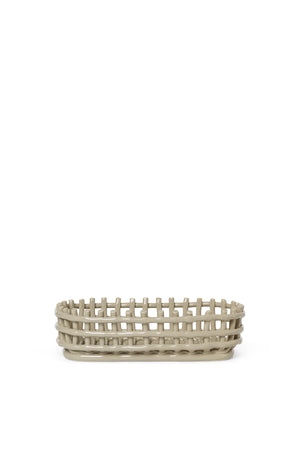Ceramic Basket - Oval - Cashmere