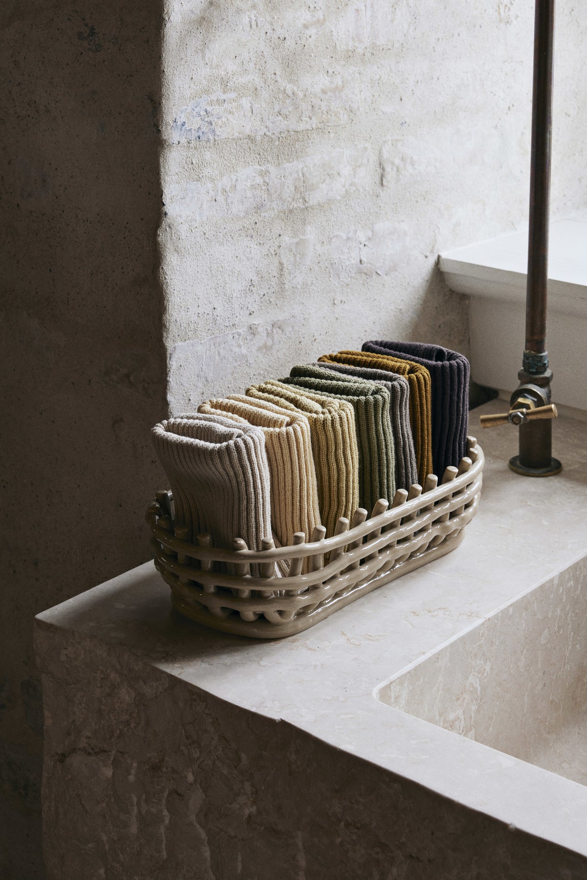 Ceramic Basket - Oval - Cashmere