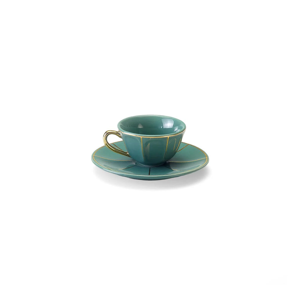 Coffee Cup & Saucer - Green