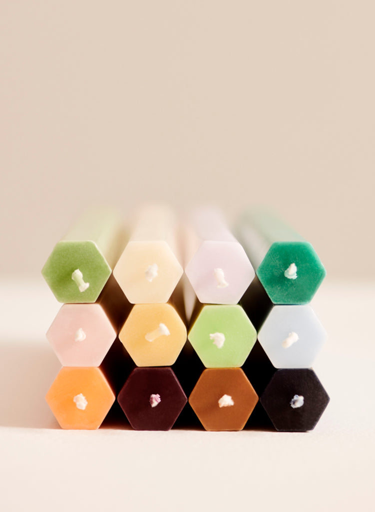 Hexagon candle set of 4 - Fresh