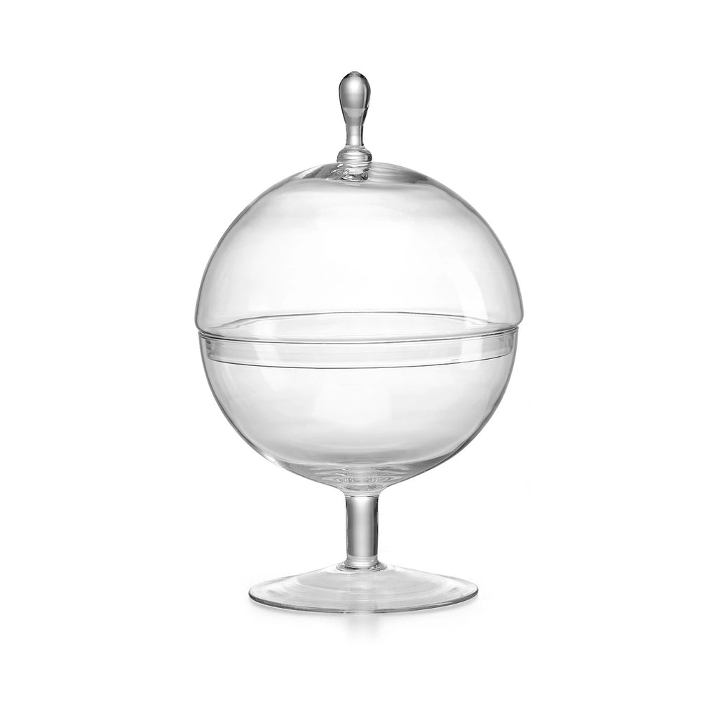 Le Sfere transparent jar with lid with foot