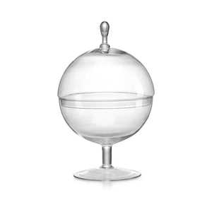 Le Sfere transparent jar with lid with foot